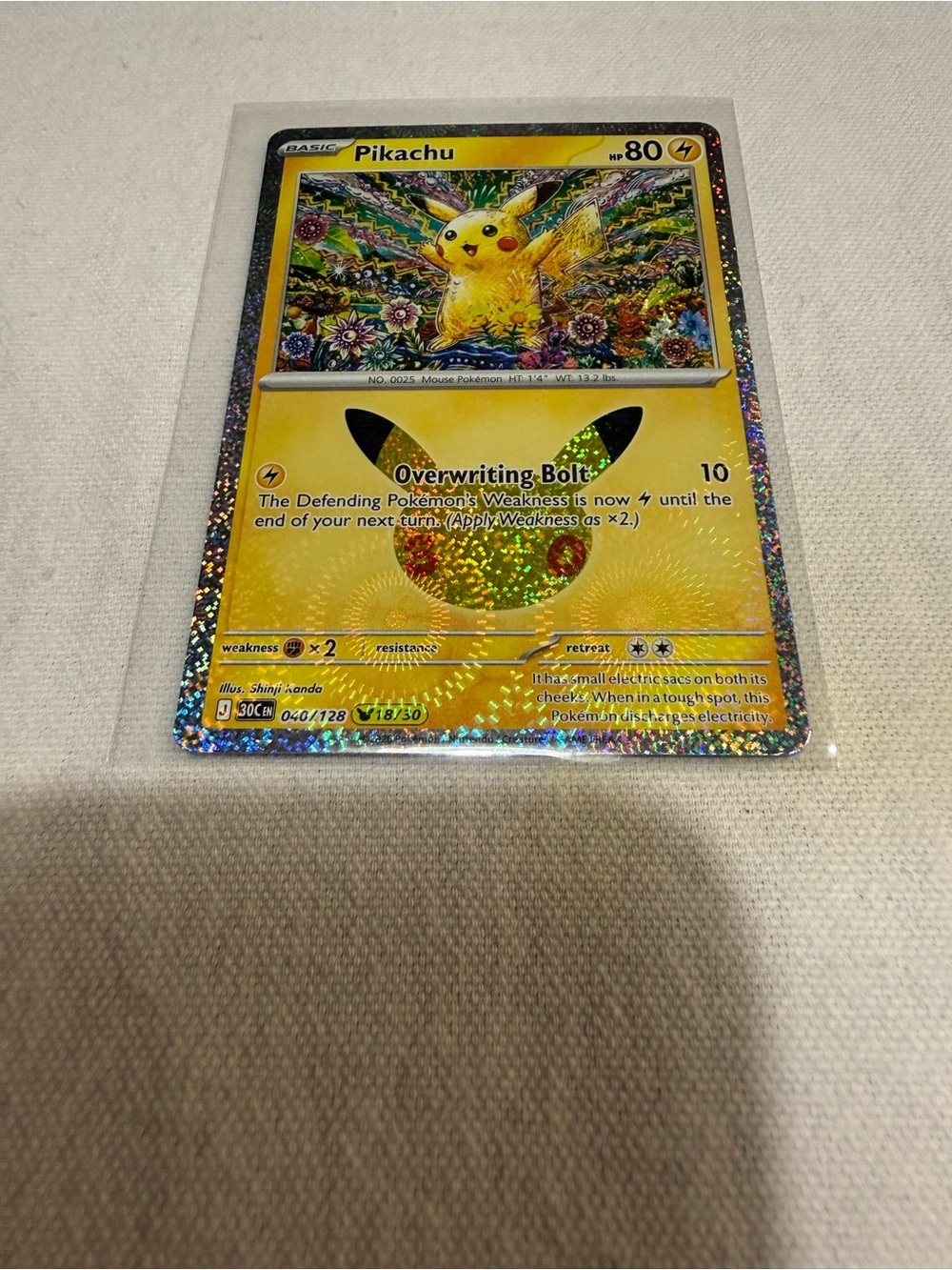 30th Celebration Pikachu 040/128